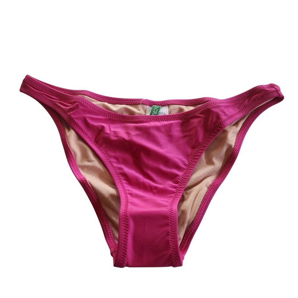 J.Crew Heritage 1989 High Leg Bikini Bottom Pink Size S Recycled Nylon Blend Swi